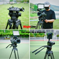 Système de trépied de caméscope professionnel à tête fluide pour enregistrement de caméra vidéo avec épandeur de sol et doubles poignées