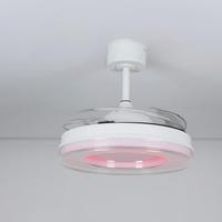Ventilateur de plafond LED rétractable de 42 pouces avec moteur DC en fer, éclairage intérieur moderne avec télécommande pour salon et chambre à coucher