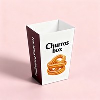 Boîte en carton recyclable pour churros, pains de fée, crêpes, shawarma, churros frits, churros espagnols et autres produits de boulangerie, vente en gros