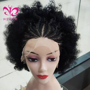 Pelucas de Cabello Humano Afro Rizado para Mujer, Trenzadas, con Frente de Encaje HD 13x4, con Cabello de Bebé, 250% de Densidad, Cabello Indio Virgen, 8 Pulgadas - Product Image 5