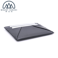 Dompet ramping desainer kulit asli anti-RFID dengan logo custom mewah Mount Yanzhi, tempat kartu kredit dan kartu bisnis.