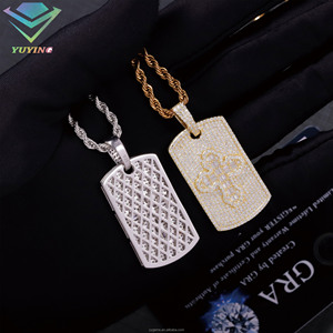 Hip Hop <b>Charms</b> 925 <b>Silver</b> 18K gold Plated Iced Out VVS Moissanite Round Brilliant Cut cross brand Custom GRA Certified for Men - Product Image 2