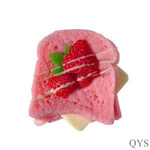 QYS Juguete TPR Fruta Simulada Doble Capa Fresa Matcha Chocolate Tostada Squishy Para Pan Pastel - Product Image 6