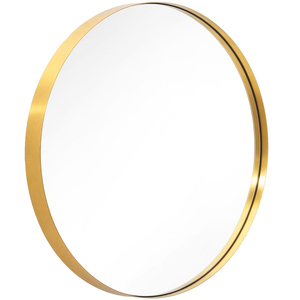 <span class=keywords><strong>Espejo</strong></span> <span class=keywords><strong>Redondo</strong></span> de Pared de 120 x <span class=keywords><strong>80</strong></span> cm con Marco de Metal de Latón Cepillado, <span class=keywords><strong>Espejo</strong></span> de Pared <span class=keywords><strong>Redondo</strong></span> Dorado Económico, Rollo de Adhesivo para <span class=keywords><strong>Espejo</strong></span> de Pared - Product Image 1