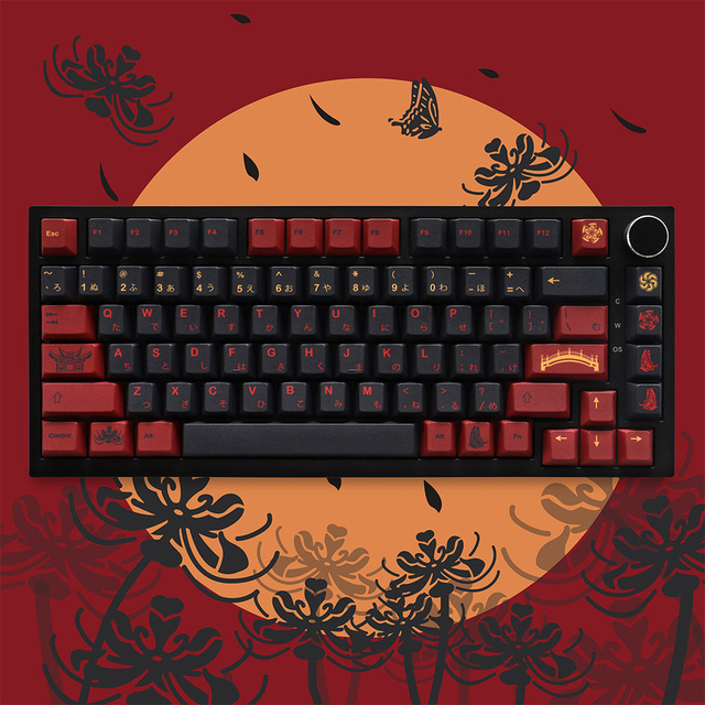 Cherry Profile GMK Higanbana Keycaps Dye Sublimation Pbt 129 Keys Keycaps for 61/64/87/104/108 Mx Switch Mechanical Keyboard