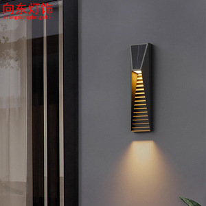 Lampe murale solaire extérieure étanche 3000K lumière chaude pour cour, villa, terrasse, avant-toit, portail, entrée - Product Image 3