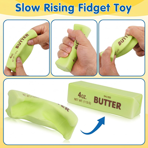 Bâton de beurre vert à remontée lente, réaliste et moelleux, balle anti-stress pour adultes et adolescents, gadget sensoriel mignon - Product Image 3