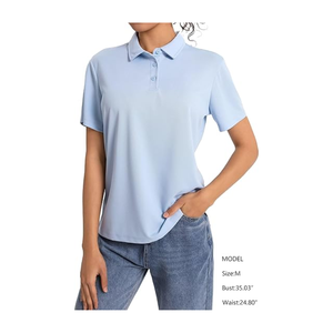 Paquete de 5 Camisetas Polo para Mujer, Manga Corta, Cuello con 3 Botones, Uniformes, Tops Transpirables, Camisetas Casuales de Trabajo, OEM ODM, Todas las Tallas - Product Image 3