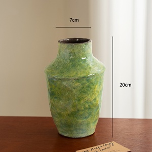 <span class=keywords><strong>Vaso</strong></span> <span class=keywords><strong>in</strong></span> Ceramica Stile Francese Vintage Medievale Pastorale Verde Creativo Dipinto a Olio per <span class=keywords><strong>Fiori</strong></span> Secchi e Freschi - Product Image 6