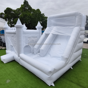 Parcours d'obstacles gonflable en vinyle de qualité commerciale de 18oz jeu de parcours d'obstacles blanc pour la fête - Product Image 6