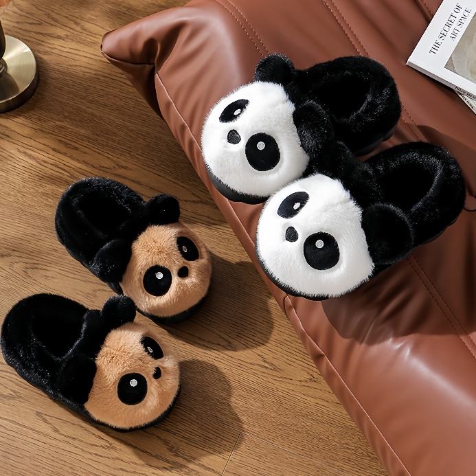 China Panda Cute Animal Bear Indoor Winter Warm Floor for Slippers for Women Soft Anti-Slip Cartoon Design Comfortable and Warm