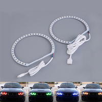 RVB multicolore 4 pièces 4X131mm RGB LED Angel Eye Halo anneaux lumière diable lampes avec télécommande pour BMW E46 E38 E39 357 série