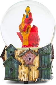 Boule à neige décorative en résine 2026X4, cabane d'oiseau marron en détresse 5.5 - Product Image 2