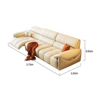 Sofá Cama Seccional Modular Eléctrico de Lujo Moderno Convertible Reclinable de 3 Plazas en Piel Genuina de Alta Gama para Sala de Hotel o Villa