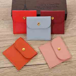 Bolsa de Embalaje para Joyería de Piel Sintética con Cierre a Presión, para Anillos, Collares y Pulseras, Plegable, con Solapa, Caja de Regalo - Product Image 2