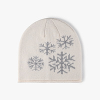 Bonnet en tricot jacquard personnalisé d'usine OEM, ourlet plat, maille fine, chaud, pour l'hiver, le ski et les activités de plein air
