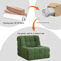 Fauteuil de Salon Individuel Moderne avec Pouf Ottoman, Mobilier Gain de Place Compressé sous Vide pour Chambre, Appartement, École, Salon et Hôtel