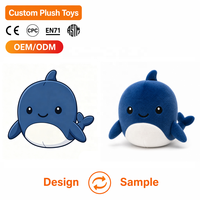 Peluche Baleine Bleue en Gros, Coton PP, Logo Personnalisé, Cadeau Promotionnel OEM, Fourniture en Vrac, Jouet en Peluche pour Fête d'Enfants