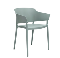 Chaise de salle à manger moderne et légère en plastique écologique avec accoudoirs et dossier, empilable et portable pour la maison, le bureau et les salles de pause.