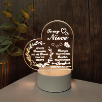 Lampes de bureau LED 3D à illusion Mini veilleuses acryliques chaudes de dessin animé créatif pour les décorations de la fête des pères