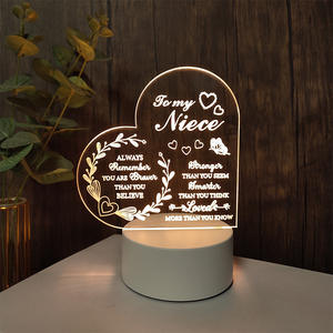 Lampes de bureau LED 3D à illusion Mini veilleuses acryliques chaudes de dessin animé créatif pour les décorations de la fête des pères - Product Image 6