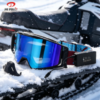 Lunettes de ski personnalisées Jiepolly Fabricant antibuée Lentille magnétique Vente en gros Uv400 Lunettes de snowboard chauffa