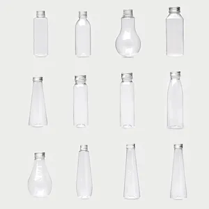 الجملة صديقة للبيئة شفافة البلاستيك الحيوانات الأليفة زجاجة عصائر فارغة عصير المشروبات الحيوانات الأليفة زجاجة