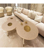 Table de présentation d'aliments en pierre artificielle de luxe sur mesure