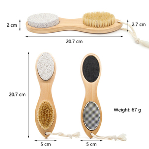 Pédicure professionnelle en acier limes <span class=keywords><strong>papier</strong></span> de verre pierre <span class=keywords><strong>ponce</strong></span> Logo personnalisé gommage des pieds en <span class=keywords><strong>bois</strong></span> 4 en 1 brosse de pédicure - Product Image 3