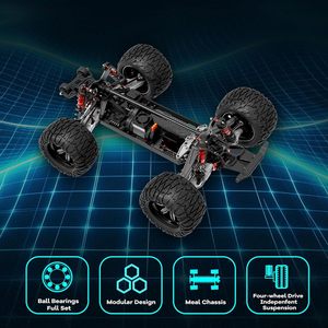 Coche RC Profesional con Licencia Oficial FMS FMT10 <span class=keywords><strong>1</strong></span>/10 4WD, Chasis Metálico, Torre de Amortiguadores CNC, <span class=keywords><strong>3</strong></span> Diferenciales, Truggy Eléctrico sin Escobillas - Product Image 3