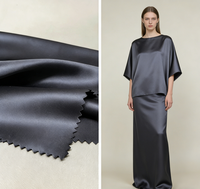 Tela Satén Mate de 85g, 97% Poliéster, 3% Elastano, 150cm de Ancho, Tela Elástica Imitación Seda para Vestidos, Pijamas y Blusas