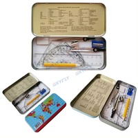 Trousse de Géométrie Scolaire Complète de Haute Qualité avec Compas, Rapporteur, Règles et Crayons de Couleur