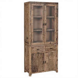 Modern Eco-friendly Wooden <b>Sideboard</b> with Glass Doors 4 ft Storage Drawers for Dining Room Kitchen & Bedroom Home Commercial Use - Product Image 1