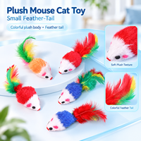 Jouet en peluche interactif pour chat en forme de souris, en fausse fourrure de lapin douce, avec son et pierre, vente en gros d'usine