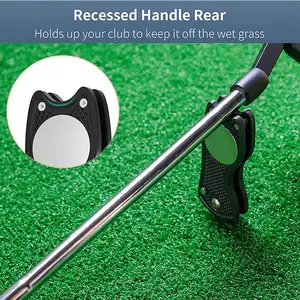 गोल्फ Divot मरम्मत उपकरण Switchblade उत्कीर्ण गेंद मार्कर गोल्फ Pitchfork पॉप अप बटन गोल्फ सामान Foldable Divot उपकरण