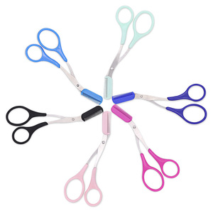 Eyebrow Trimmer Pink Stainless Steel Slanted Tip For Beauty <b>Makeup</b> <b>Tools</b> - Product Image 2