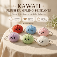 Porte-clés en peluche mignon en forme de pain vapeur Bao, pendentif de sac, breloque pour sac à dos, pour enfants et adultes, 6 couleurs