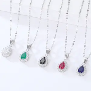 Factory wholesale 925 sterling silver crystal necklace pendant zircon necklaces