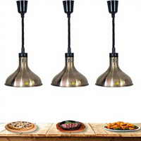Lampe chauffante pour aliments Heavybao 220v, en acier inoxydable, avec abat-jour, pour buffet, hôtel, restaurant, cafétéria, équipement de restauration en gros.