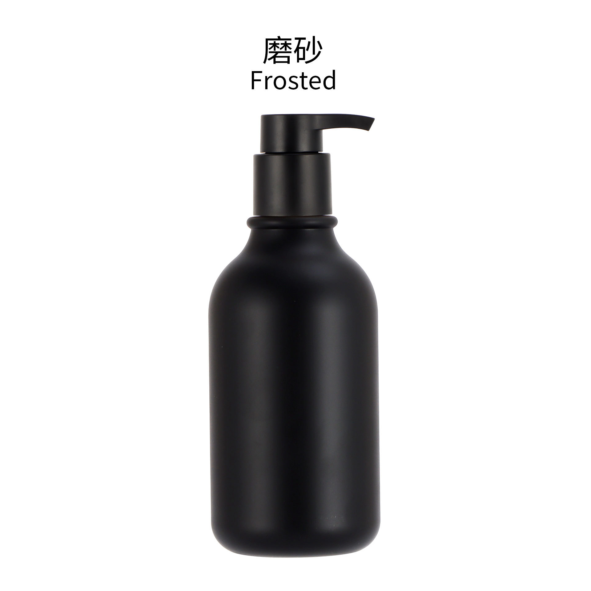 Bouteille noire mate F pompe noire