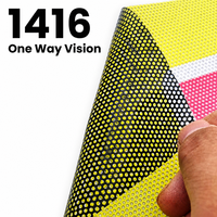 Vinilo Autoadhesivo Brillante Microperforado, Película Gráfica de Visión Unidireccional para Ventanas, Adhesivo para Vidrio de Automóviles para Promoción