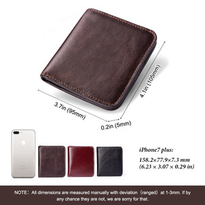 Ön cep kartlıklı cüzdan erkek deri özel LOGO çanta ince Minimalist inek deri ince cüzdan - Product Image 5