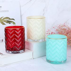 Custom Logo Colorful Wholesale 8 oz 10 oz 14 oz <b>Glass</b> Candle <b>Jars</b> Holders Luxury Empty Container With Lid and Box - Product Image 1