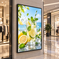 Kotak Lampu Poster LED Ukuran Kustom, Bingkai Iklan Tipis yang Dapat Ditarik dan Dipasang di Dinding untuk Tampilan Terminal Bandara