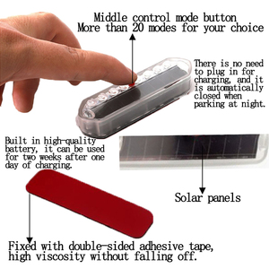 Lumière clignotante anti-collision pour voiture solaire en gros, lumière d'avertissement LED, capteur de vibration, lumière clignotante anti-collision pour <span class=keywords><strong>moto</strong></span> - Product Image 2