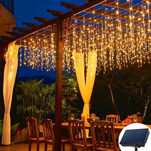 Cortina de <span class=keywords><strong>Luces</strong></span> LED con Forma de Carámbanos, 8 Funciones de Iluminación, <span class=keywords><strong>Cascada</strong></span> Intermitente, Decoración para Bodas, <span class=keywords><strong>Navidad</strong></span>, Hoteles, Exteriores, Control Remoto, IP44 - Product Image 3
