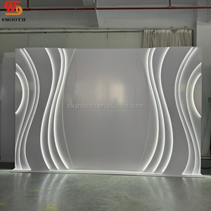Mur de toile de fond LED amovible en PVC acrylique moderne et personnalisé de 3,6 m avec lumière blanc chaud pour mariage - Product Image 2
