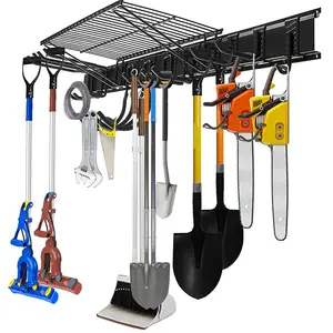 Leyeet Garage Tool Organizer Wall Mount with S Hooks, Power Tool Organizer,  Heavy Duty Metal Tool Shelf for Garage Organization and Storage Drill