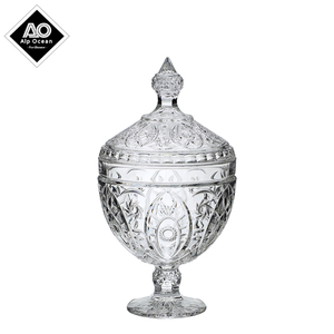 Scatola di <span class=keywords><strong>Vetro</strong></span> per Caramelle <span class=keywords><strong>con</strong></span> Piedistallo e <span class=keywords><strong>Coperchio</strong></span>, Contenitore <span class=keywords><strong>in</strong></span> <span class=keywords><strong>Vetro</strong></span> per Dolci all'Ingrosso, Barattolo per Confetti Matrimoniali - Product Image 1