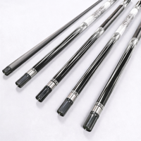Xinkuno 1/2 Split Fiberglass Black Tech Pool Cue Sambungan Aluminium Alloy Ringan Tahan Lama Ujung Sedang/Besar untuk 8-Ball 9-Ball